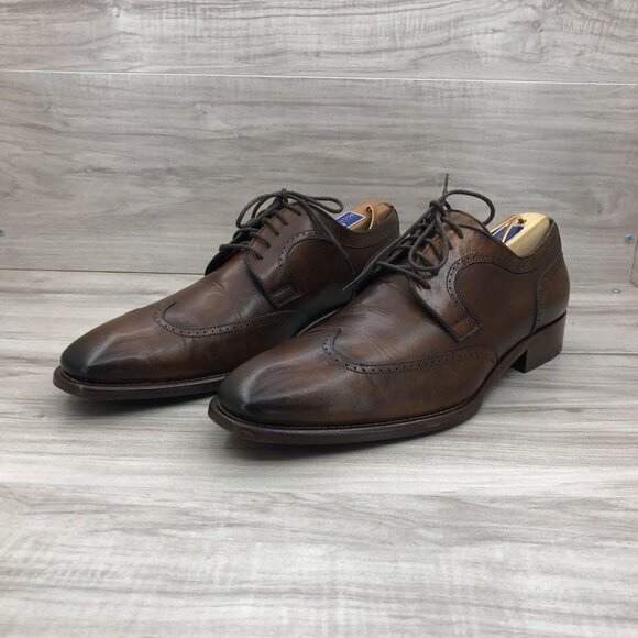 Johnston & Murphy Oxfords Mens 9.5M Brown Leather Lace Up Wingtip Derby Shoes main image 6